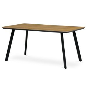 Jídelní stůl MILON dub/černá, 160x90 cm