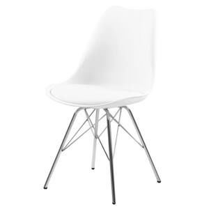 Jídelní židle ERIS PU bílá/stříbrná