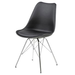 Jídelní židle ERIS PU černá/stříbrná