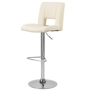 Barová židle SYLVIA PU bílá/stříbrná