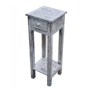 Přístavný stolek MAROCO bílá patina