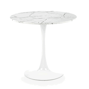 Jídelní stůl DINVIR bílý mramor/bílá
