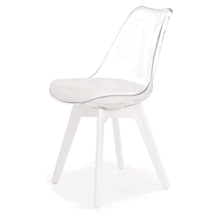 Jídelní židle SCK-245 bílá/transparentní