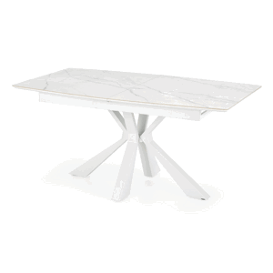 Jídelní stůl VAVOLDA bílý mramor/bílá