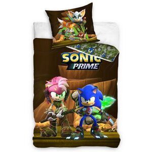 Carbotex Dětské povlečení Ježek Sonic a Amy Rose, 140 x 200 cm, 70 x 90 cm