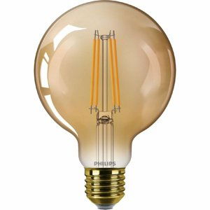 Philips LED filament žárovka E27 G95 7W (40W) 1800K nestmívatelná, jantarová