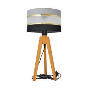 Stolní lampa HELEN 1xE27/60W/230V šedá/černá/zlatá/dub