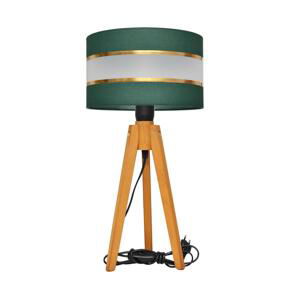 Stolní lampa HELEN 1xE27/60W/230V zelená/zlatá/dub