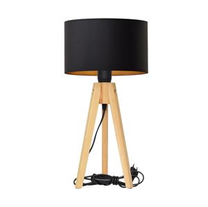 Stolní lampa ALBA 1xE27/60W/230V černá/zlatá/borovice