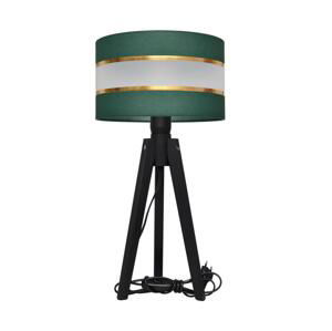 Stolní lampa HELEN 1xE27/60W/230V zelená/zlatá/borovice