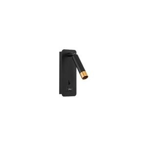 Nástěnné bodové svítidlo s USB nabíječkou 1xG9/35W/230V černá/zlatá