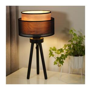 - Stolní lampa WOOD BOHO 1xE27/15W/230V černá/béžová