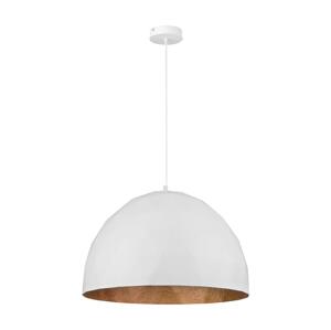 Lustr na lanku DIAMENT 1xE27/60W/230V pr. 50 cm bílá/měděná