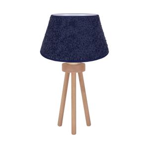 Stolní lampa BOUCLE 1xE27/15W/230V modrá/dřevo