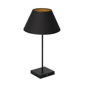 Stolní lampa s USB konektorem 1xE27/60W/230V černá