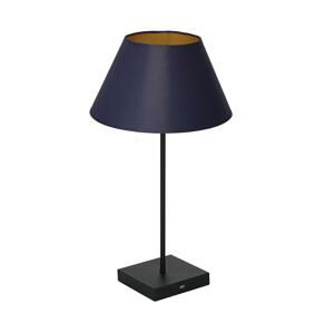 Stolní lampa s USB konektorem 1xE27/60W/230V modrá