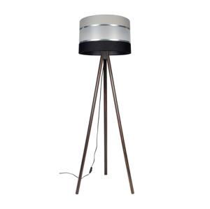 Stojací lampa CORAL 1xE27/60W/230V hnědá/černá/šedá/chrom