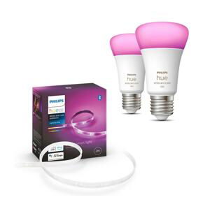 Philips SADA -LED RGBW Stmívatelný pásek Philips Hue 2m 20W/230V + 2x LED Žárovka E27/9W