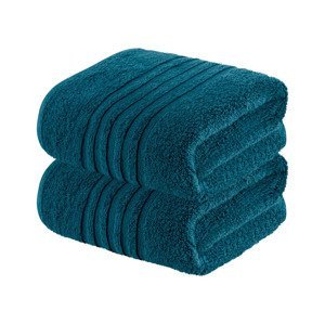 LIVARNO home Froté ručník, 50 x 100 cm, 2 kusy (petrolejová)
