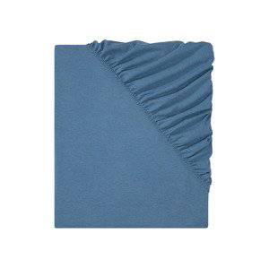 LIVARNO home Napínací prostěradlo z jemného flanelu, 180-200 x 200 cm (modrá)