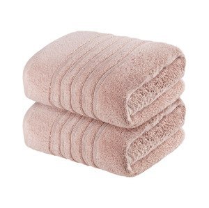 LIVARNO home Froté ručník, 50 x 100 cm, 2 kusy (světle růžová)