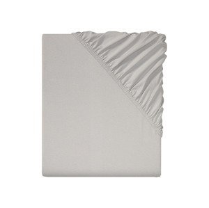 LIVARNO home Žerzejové napínací prostěradlo, 180-200 x 200 cm (světle šedá)