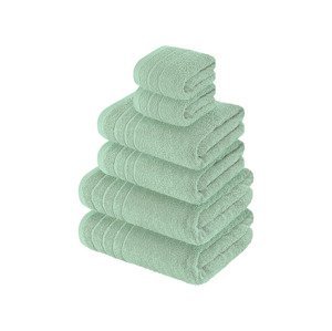LIVARNO home Sada froté ručníků, 6dílná (zelená)