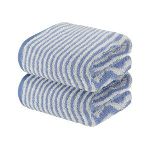 LIVARNO home Froté ručník, 50 x 100 cm, 450 g/m2, 2 kusy (modrá)