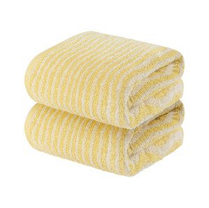 LIVARNO home Froté ručník, 50 x 100 cm, 2 kusy (žlutá)