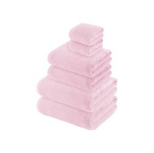 LIVARNO home Sada froté ručníků, 6dílná (růžová)