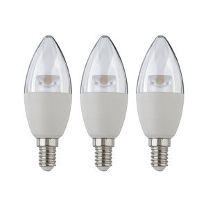 LIVARNO home LED žárovka, 2/3 kusy (6 W / E14 / svíčka transparentní, 3 kusy)