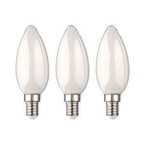 LIVARNO home Filamentová LED žárovka (svíčka E14, mléčná, 3 kusy)