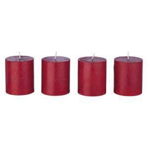 LIVARNO home Rustikální svíčka, 4 kusy (červená)