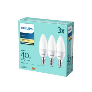 PHILIPS LED žárovka, 3 kusy (patice E14)