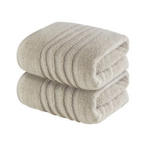 LIVARNO home Froté ručník, 50 x 100 cm, 500 g/m2, 2 kusy (světle šedá)