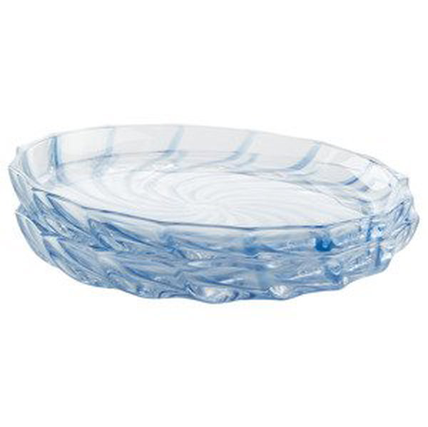 ERNESTO® Sada skleněných misek / talířů, 2dílná (talíř modrá)