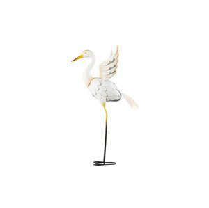 LIVARNO home Kovový dekorativní pták (bílá volavka)