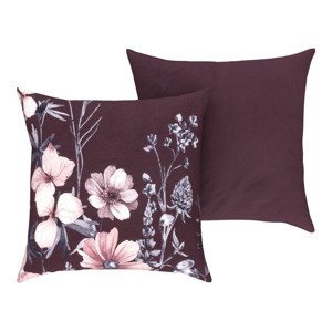 LIVARNO home Potah na polštář, 50 x 60 cm, 2 kusy (květiny / lila fialová)