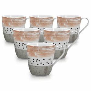 Mäser Sada porcelánových hrnků STRIPES and DOTS 290 ml, 6 ks