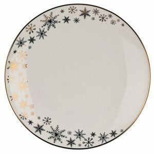 EH Porcelánový mělký talíř Snowflakes, 27 cm