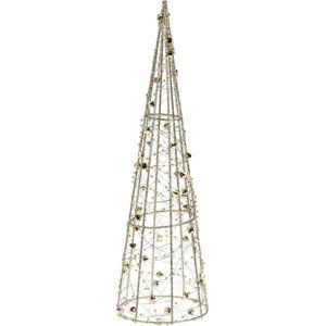 Svítící vánoční kužel Gold Diamond, 40 cm, 20 LED, teplá bílá, časovač