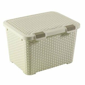 Curver úložný box Rattan style 43 l, krémová