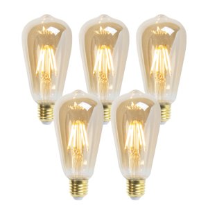 Sada 5 E27 stmívatelných LED žárovek ST64 goldline 5W 380 lm 2200K