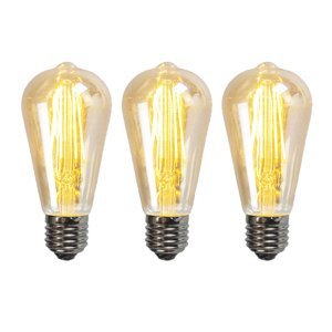 Sada 3 E27 stmívatelných LED žárovek ST64 zlatá 5W 450 lm 2200K