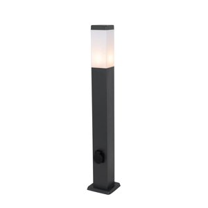 Buitenlamp donkergrijs 80 cm met stopcontact IP44 - Malios