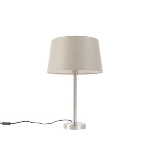 Moderní stolní lampa z oceli s tupým odstínem 35 cm - Simplo