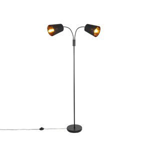 Moderní stojací lampa černá 2-světlo - Carmen