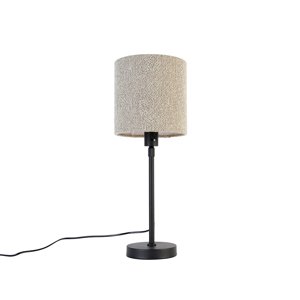 Stolní lampa černá nastavitelná s boucle stínidlo taupe 20 cm - Parte