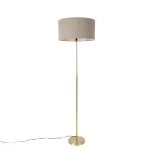 Stojací lampa nastavitelná zlatá s boucle stínidlo taupe 50 cm - Parte
