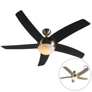 Zlatý stropní ventilátor s dálkovým ovládáním - cool